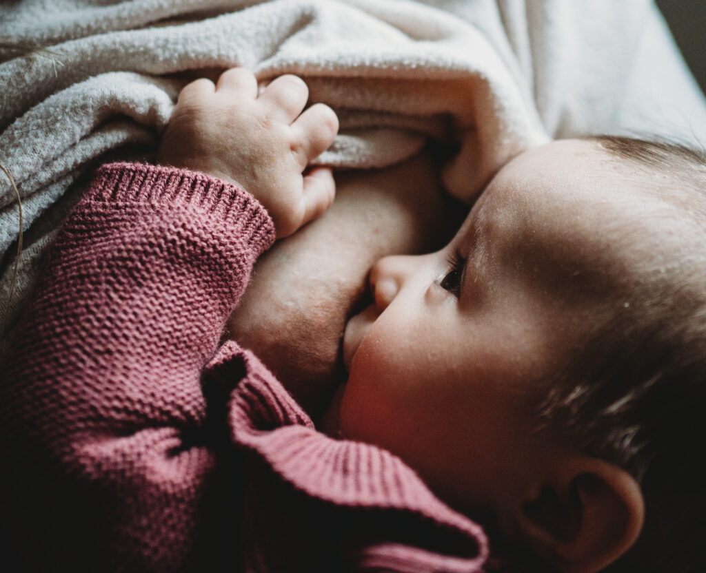 Baby nursing Portland newborn photographer
