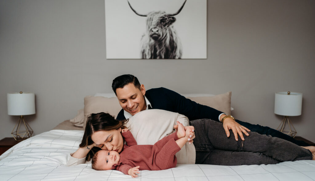 Family in home session Vancouver Newborn Photographer