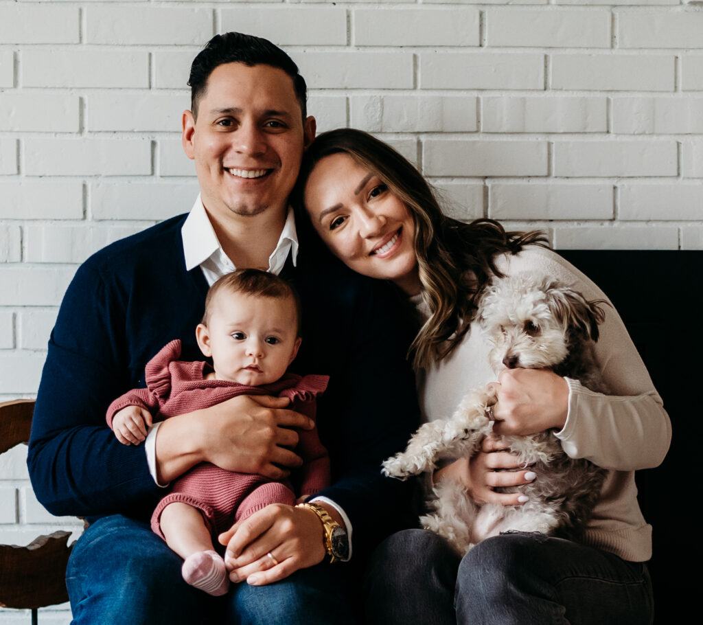 Family with baby and dog Portland Newborn Photographer